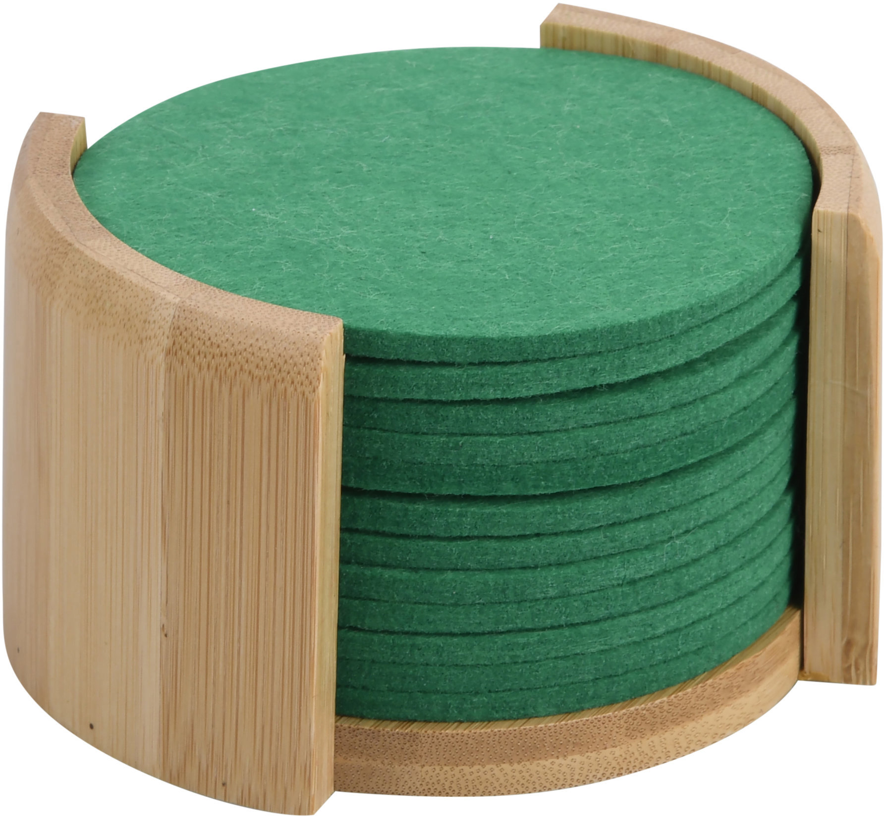 Kesper Podtácky bambus/plsť, průměr 10 cm, 12 ks, zelené