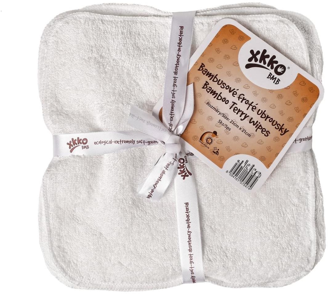 XKKO BMB Bambusové froté ubrousky 21 × 21 cm, Natural 5 ks