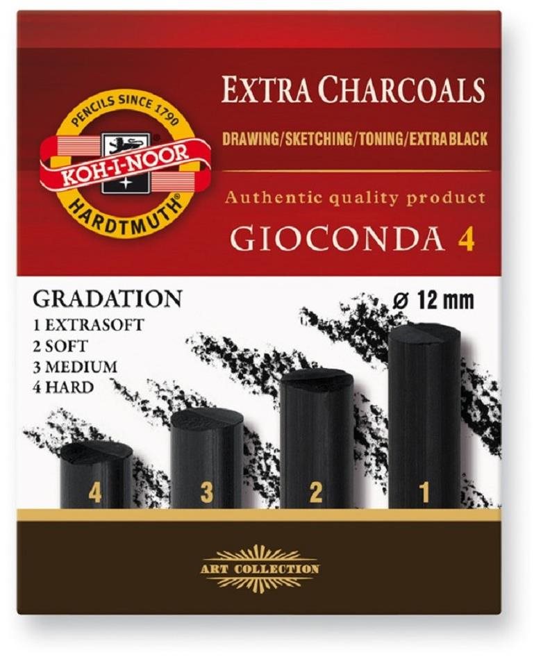Koh-i-noor GIOCONDA 8694/4 - sada uměleých černých uhlů - 4 ks