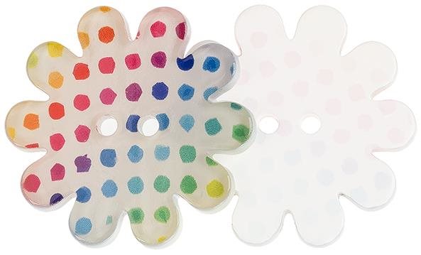 Bellatex Knoflík 3,7 cm kytička barevná 366289 sada 3 ks