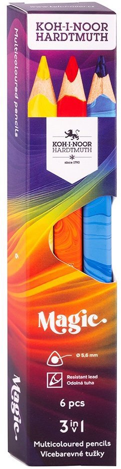 Koh-i-noor Magic 3408/6 Trojhranné pastelky TR 11, 100% dřevo 6 ks