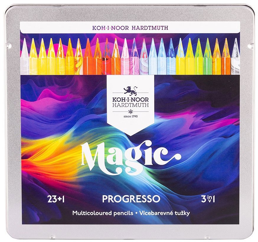 Koh-i-noor Progresso Magic 8774/24 Pastelky v laku, v plechovém pouzdře 24 ks