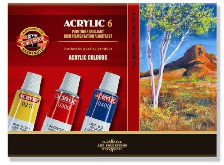 Koh-i-noor Akrylové barvy KOH 6 × 16 ml - 0162701