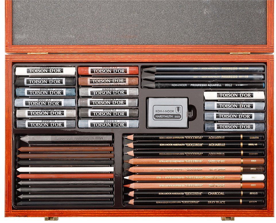 KOH-I-NOOR GIOCONDA 8895 kreslířská sada v dřevěné kazetě 39 ks