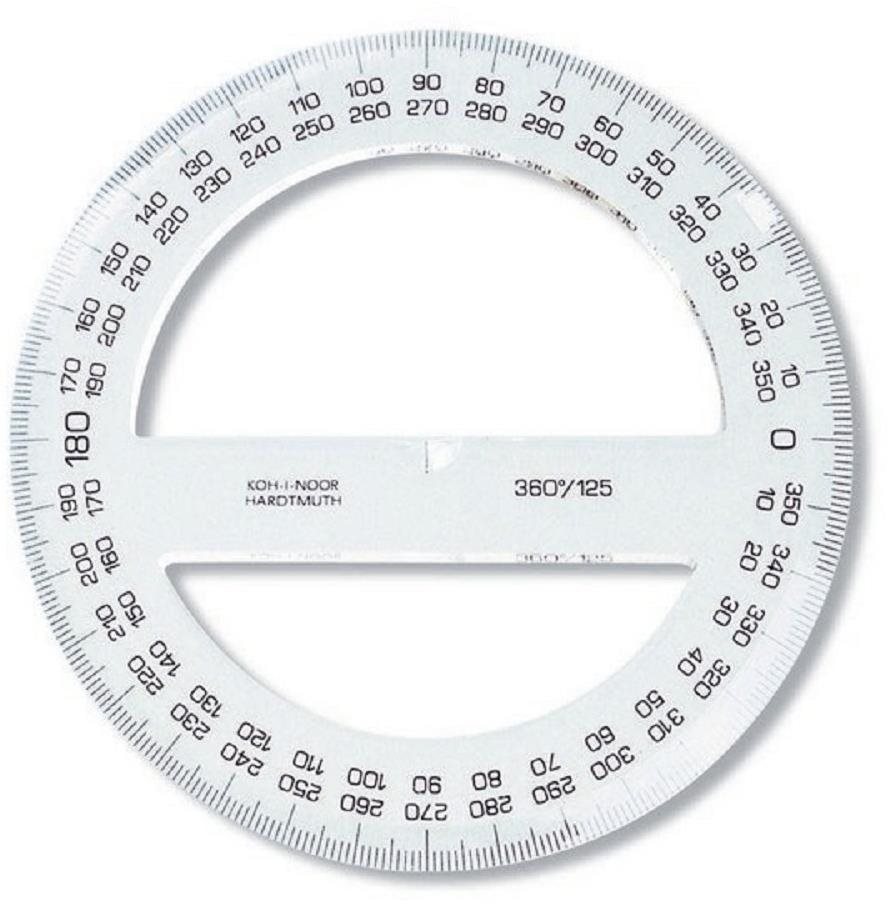 Koh-i-noor 746328 - úhloměr 360/125, plastový, transparentní