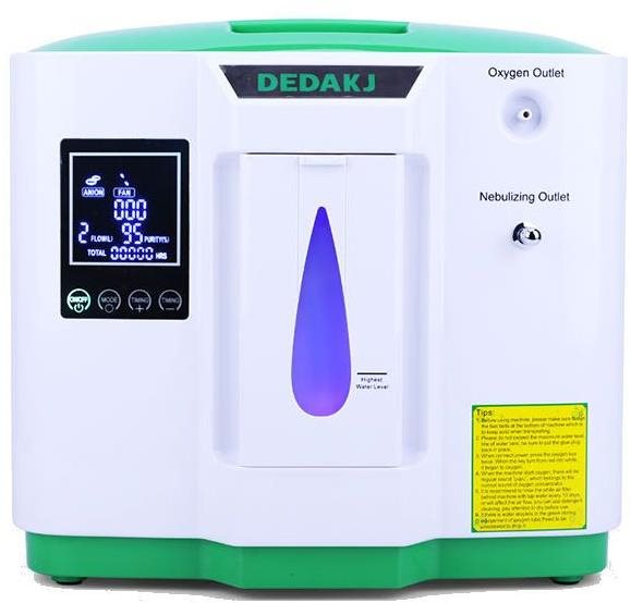 DEDAKJ DE-2AW kyslíkový koncentrátor s nebulizérem - 9L, 90 %