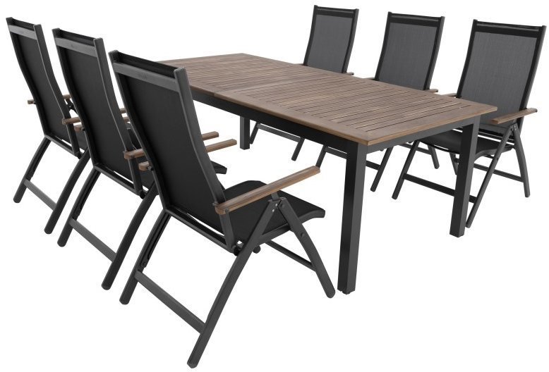 DOPPLER Sedací souprava EXPERTWOOD Plus, 6+1, hliníková