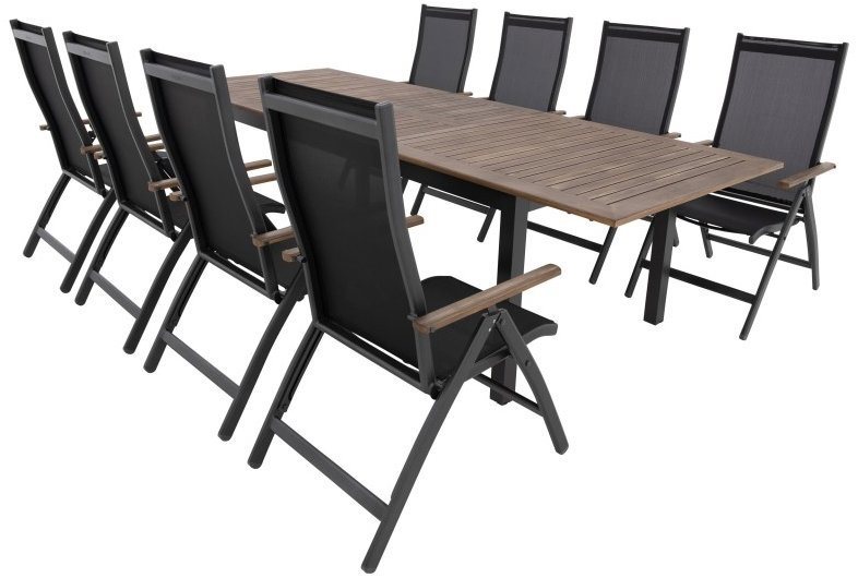 DOPPLER Sedací souprava EXPERTWOOD Plus, 8+1, hliníková