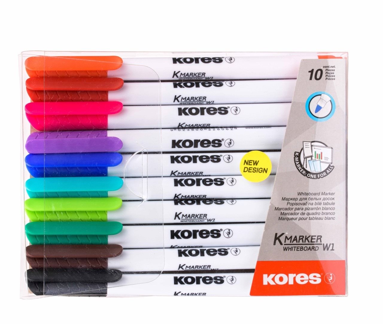 KORES K-MARKER na bílé tabule, tenký - sada 10 barev
