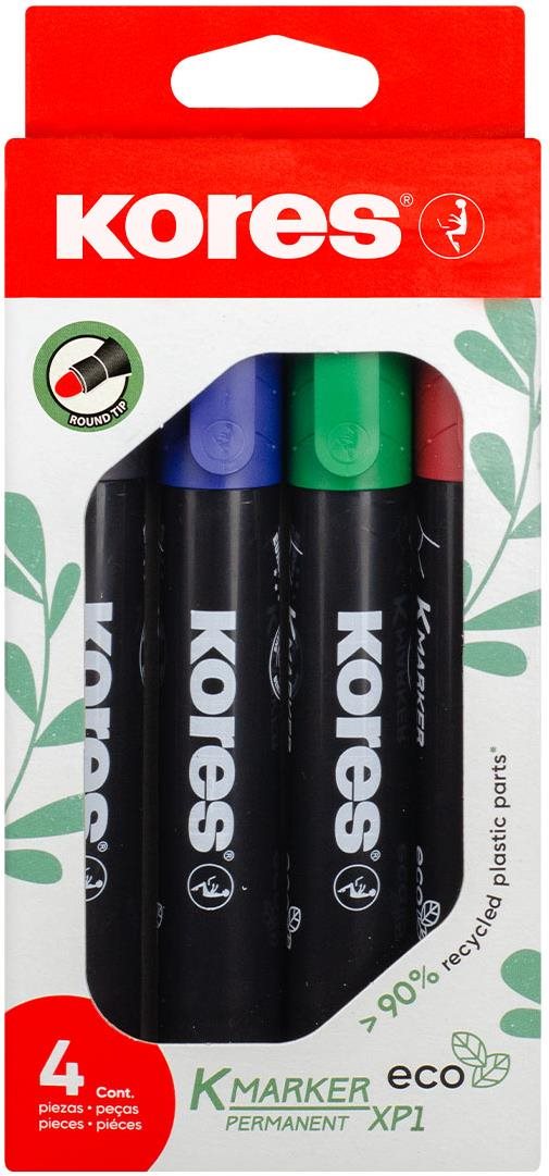 KORES K-MARKER Eco permanentní, sada 4 barev