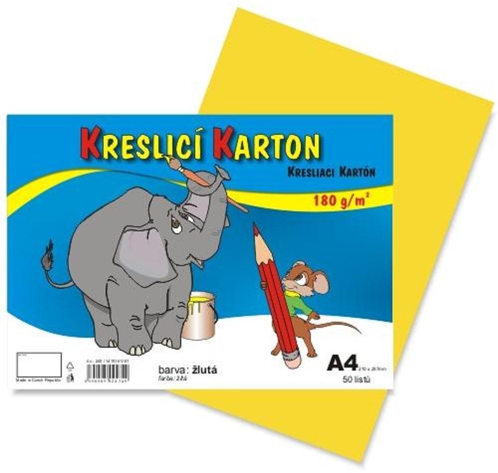 STEPA kreslicí karton A4, 50 listů, 180g/m2, žlutý