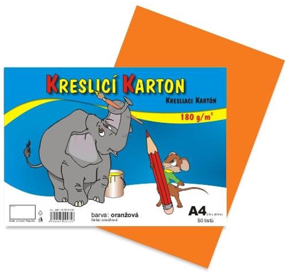 STEPA kreslicí karton A4, 50 listů, 180g/m2, oranžový