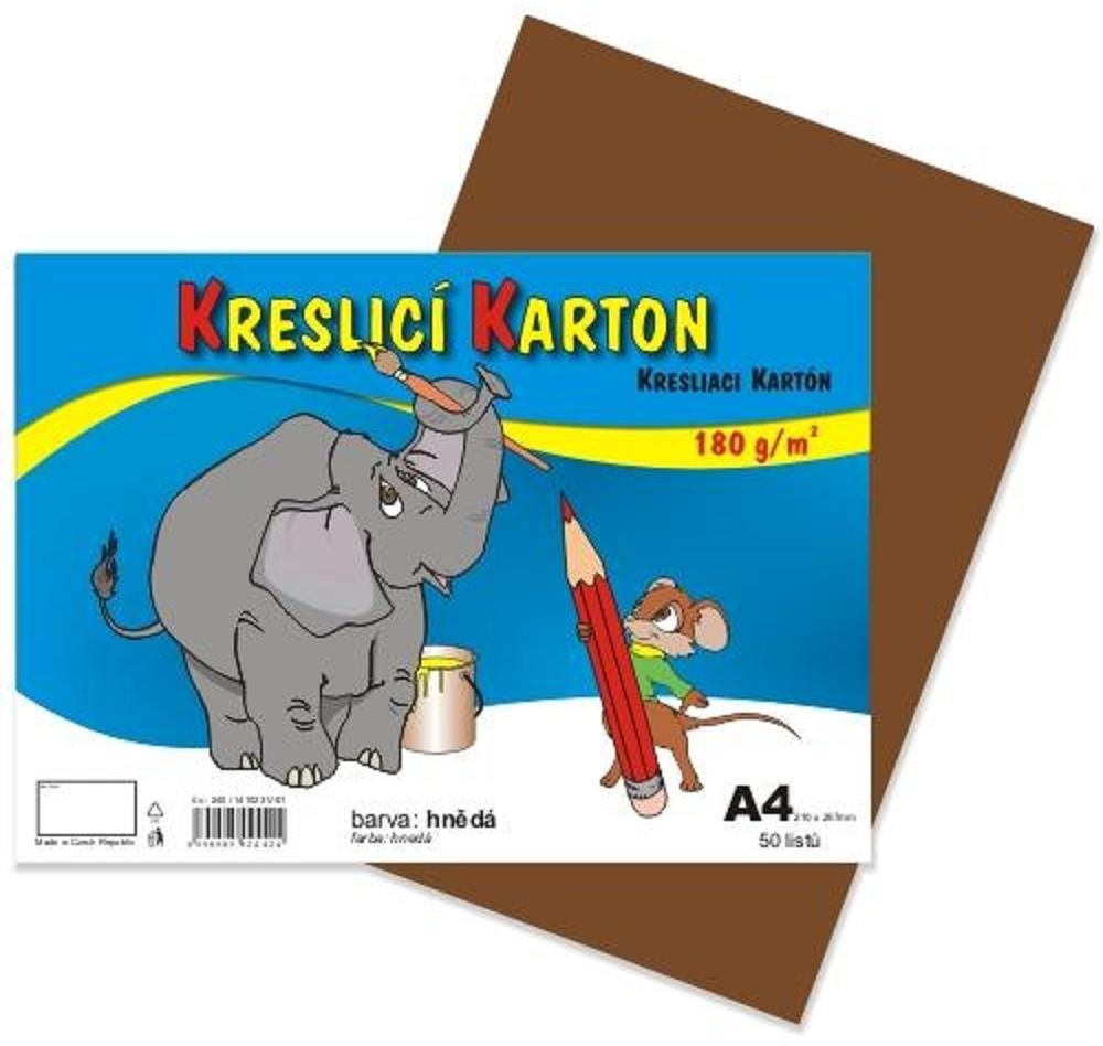 STEPA kreslicí karton A4, 50 listů, 180g/m2, hnědý