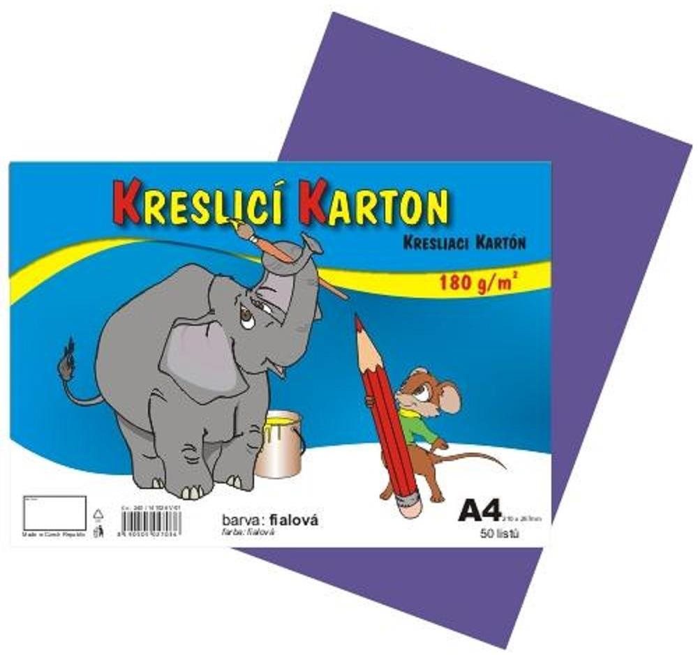 STEPA kreslicí karton A4, 50 listů, 180g/m2, fialový