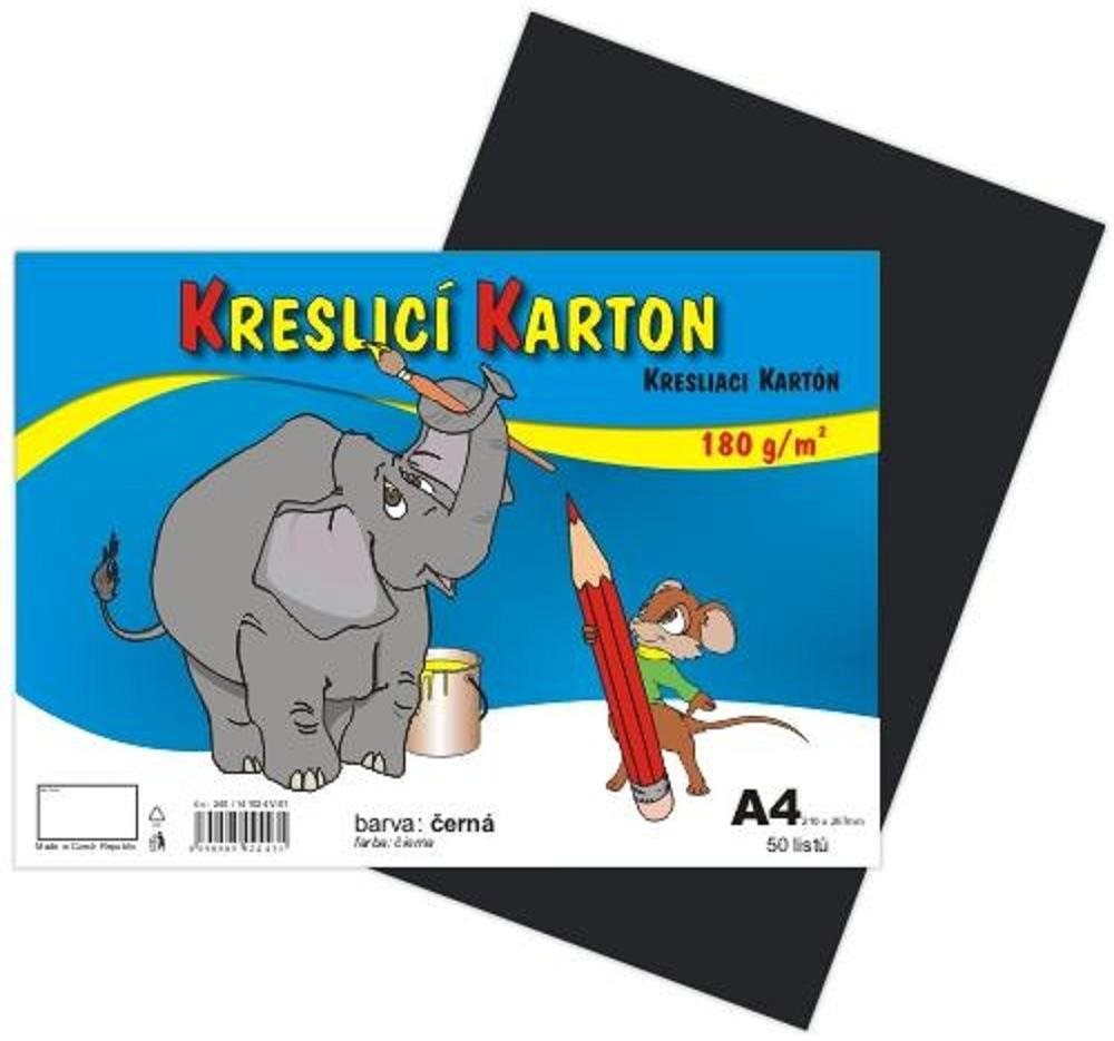 STEPA kreslicí karton A4, 50 listů, 180g/m2, černý