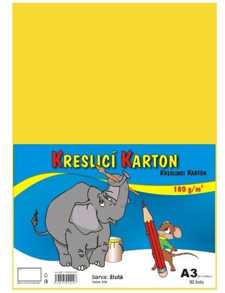 STEPA kreslicí karton A3, 50 listů, 180g/m2, žlutý