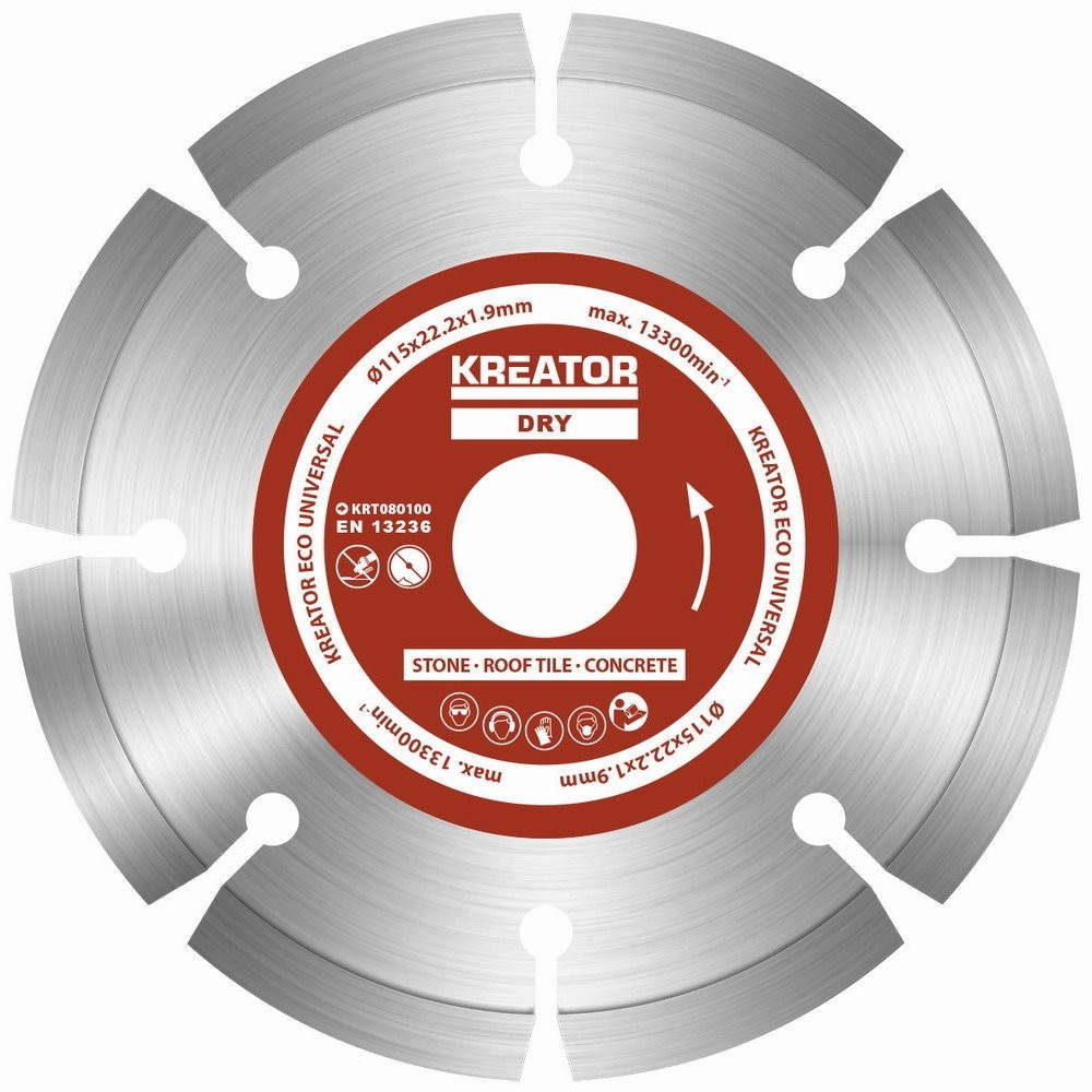 KREATOR Diamantový kotouč segmentový 115mm UNIVERZAL 3ks sada KRT080100