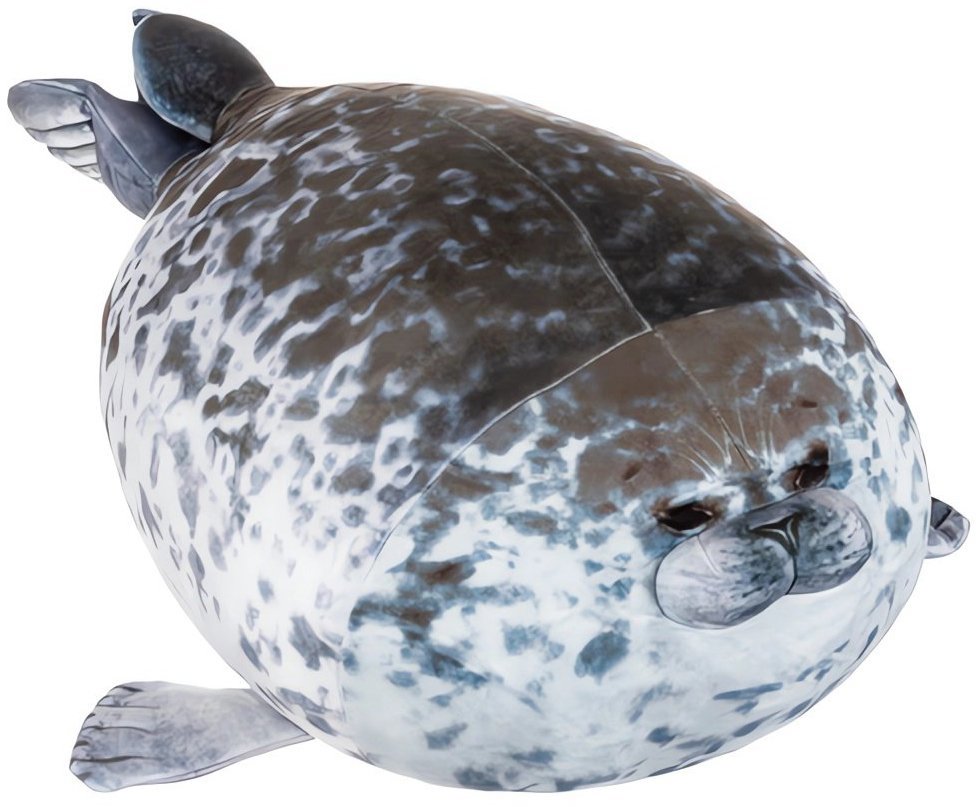 Kruzzel Plyšový polštář tuleň, 50 cm, šedý