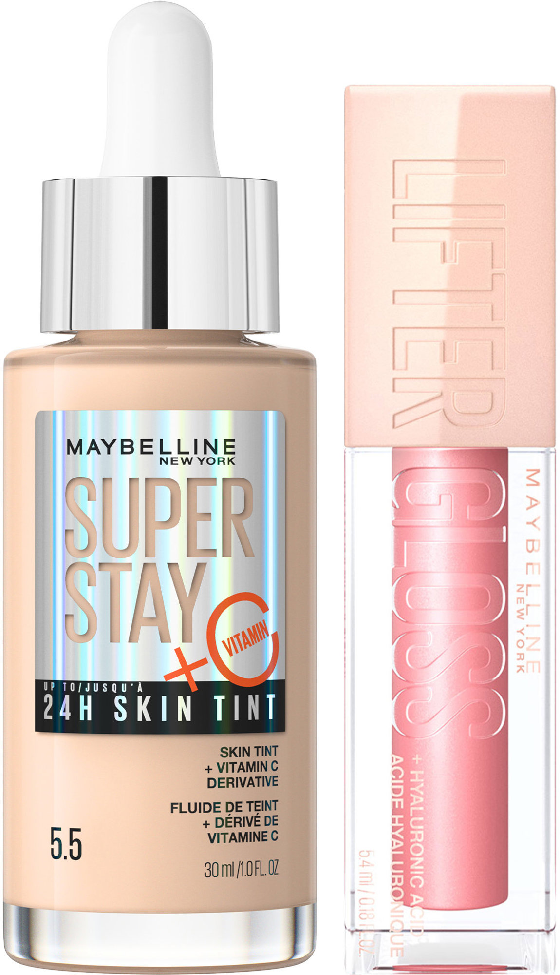 MAYBELLINE NEW YORK Super Stay Vitamin C Skin Tint 5.5 30 ml + Lifter Gloss 04 Silk 5,4 ml