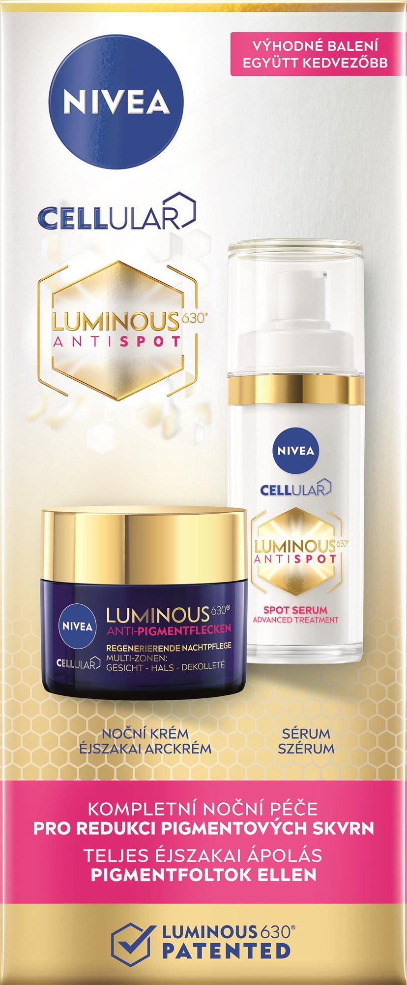 NIVEA Cellular Luminous Duopack Night Cream + Serum 80 ml