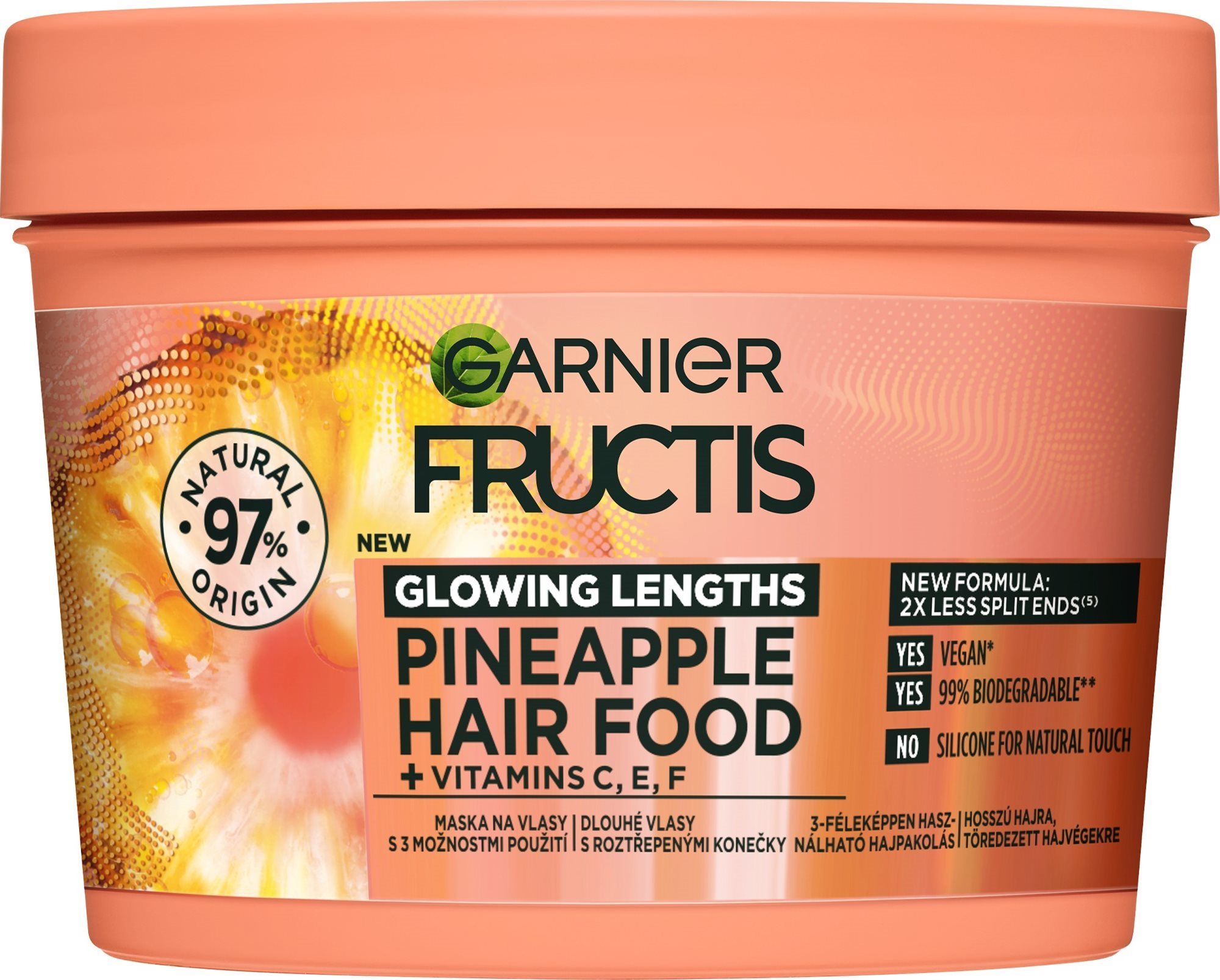 GARNIER Fructis Hair Food Pineapple 3v1 maska pro dlouhé vlasy 400 ml
