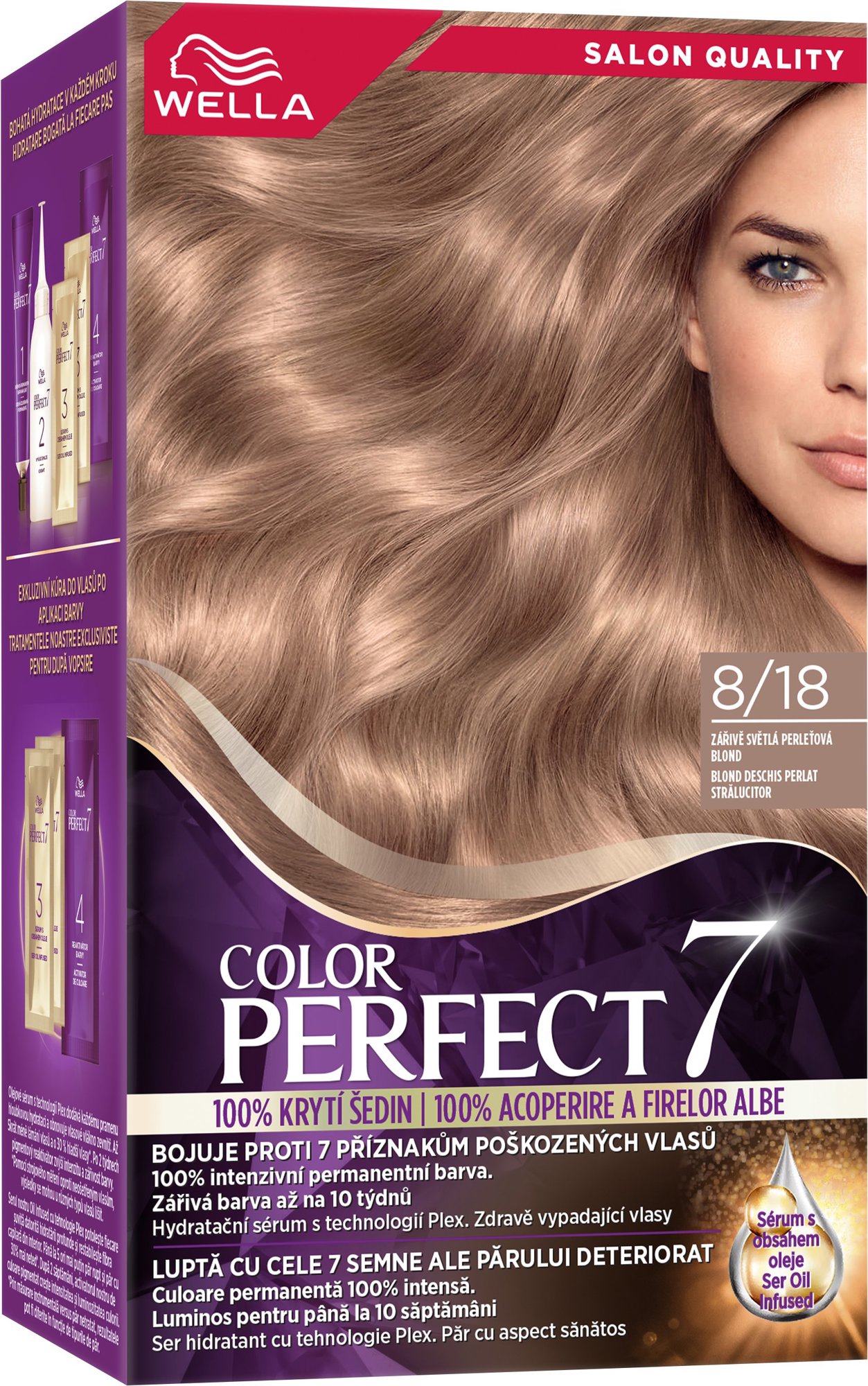 WELLA Color Perfect 8/18 Zářivě světlá perleťová blond 135 ml