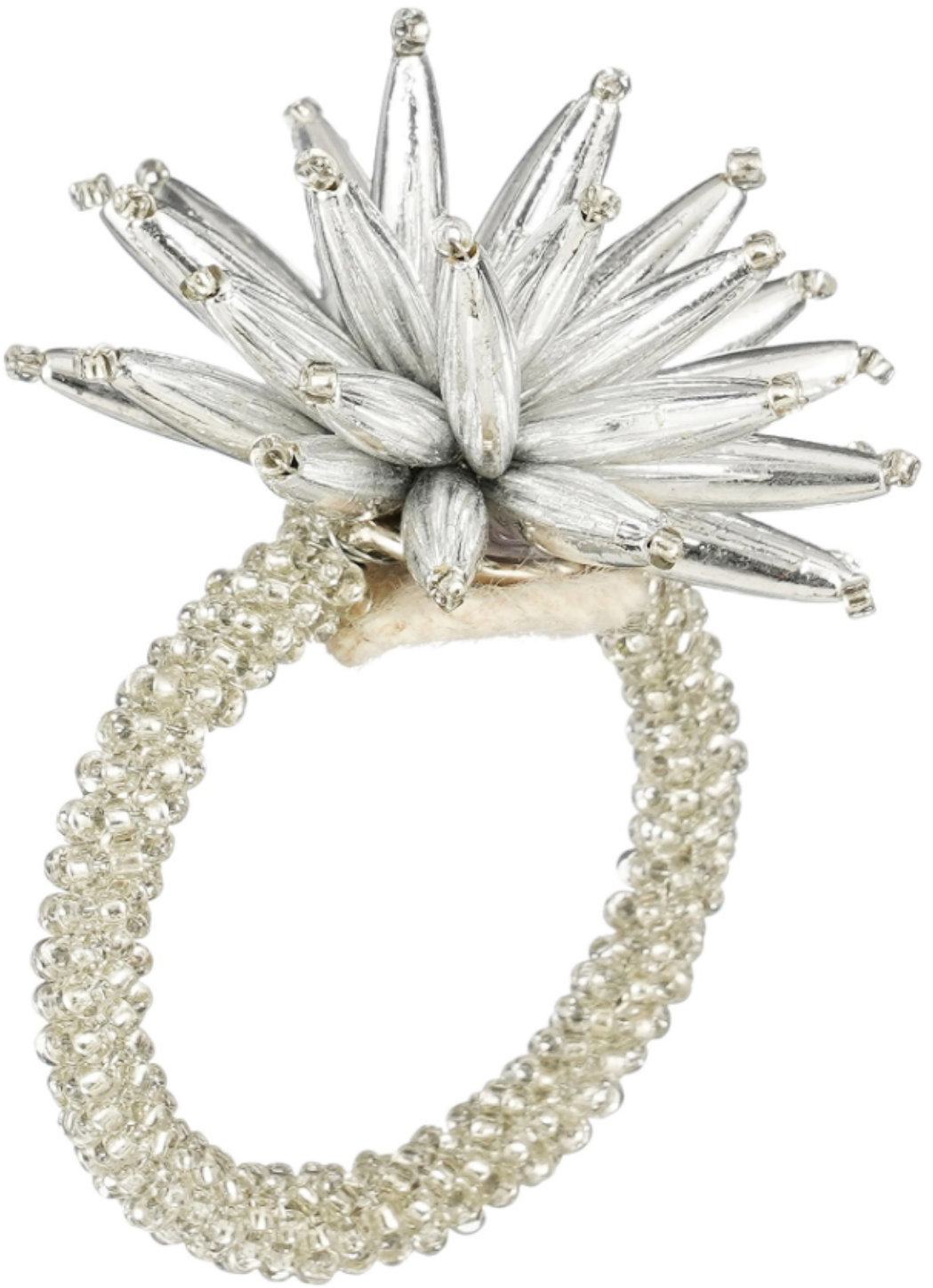 LAALU Kroužek na ubrousky s kamínky stříbrný 6 × 8 cm