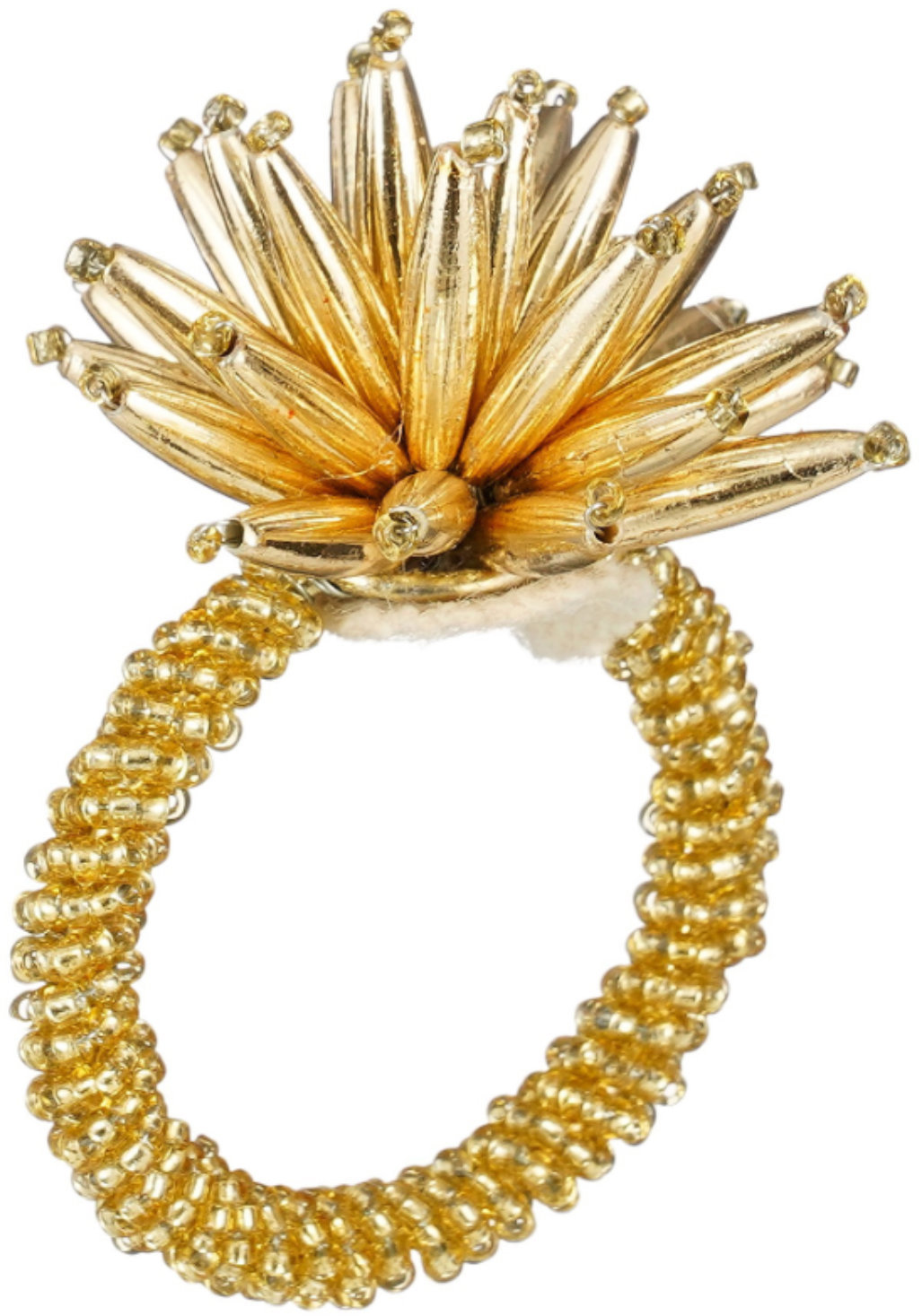 LAALU Kroužek na ubrousky s kamínky zlatý 6 × 8 cm