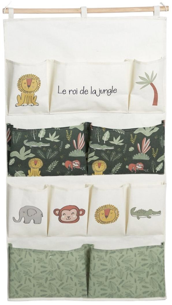 LA FACTORY Závěsný organizér na hračky The King of the Jungle, 110 × 60 cm
