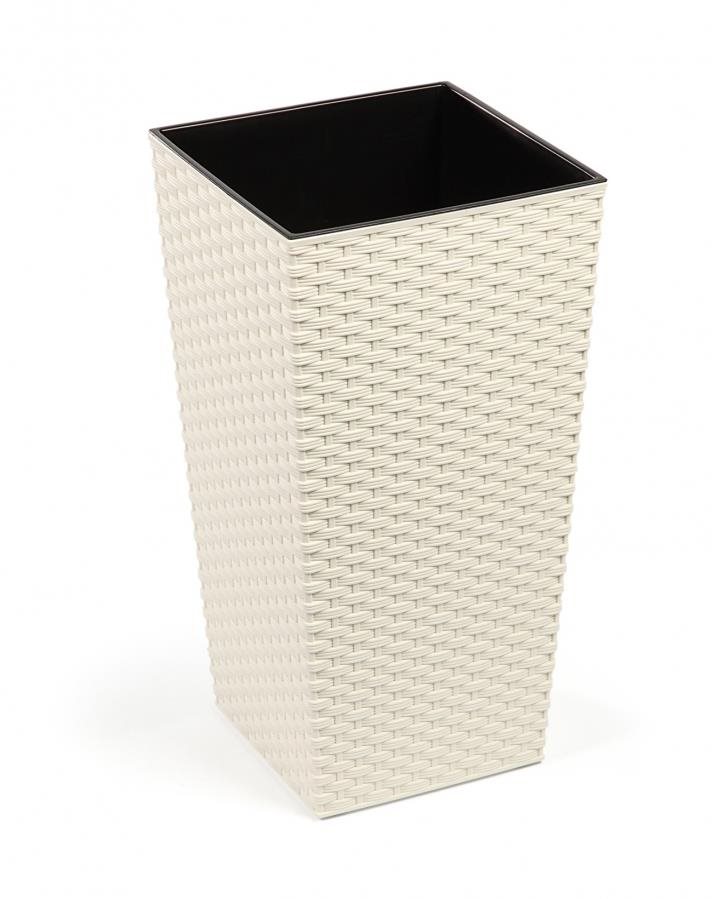 LAMELA Květináč FINEZIA RATAN, 30 x 30 cm, výška 57 cm, krémový