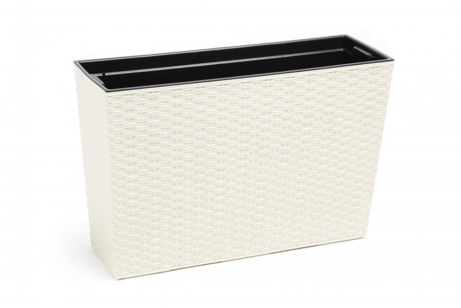 LAMELA Truhlík WERBENA RATAN 19 x 56 cm, výška 36.5 cm, krémový