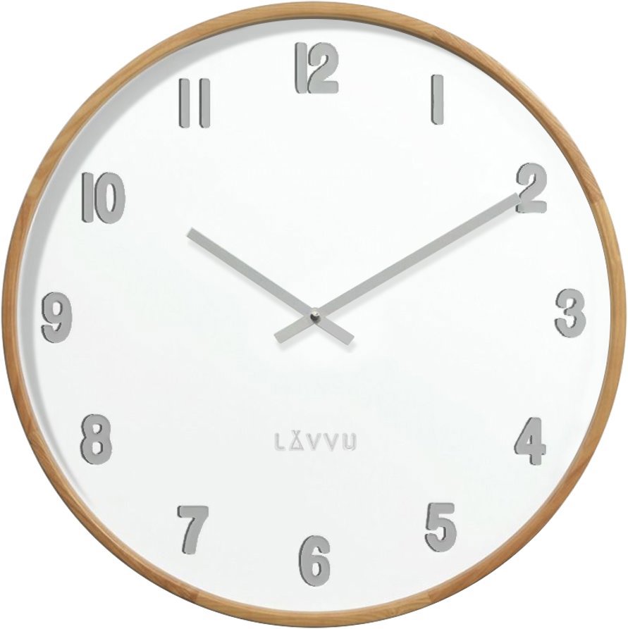 LAVVU Fade Dřevěné bílé hodiny světlé