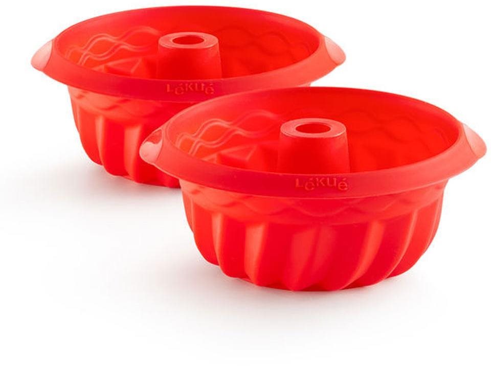 LEKUE Silikonové pečicí formy na bábovky Lékué Mini Savarin 15 cm | 2ks