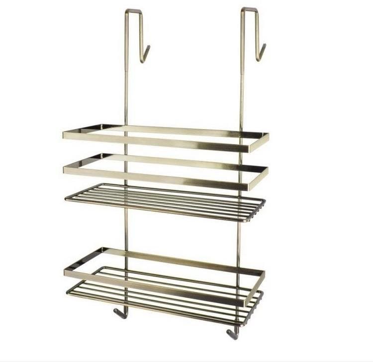 DuraHome Drátěná polička zlatý antik, 48,7 × 25,2 × 21,5 cm