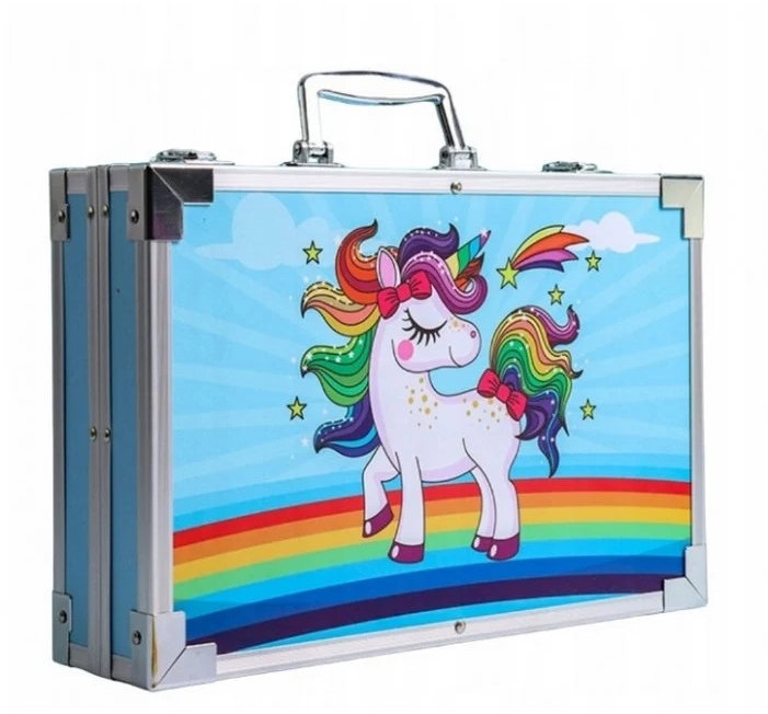 LIVEFY Art Kit sada pro malování v kufříku pro děti 145 ks, modré