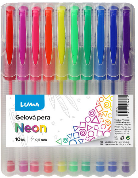 LUMA Neon, 0.5 mm - sada 10 barev