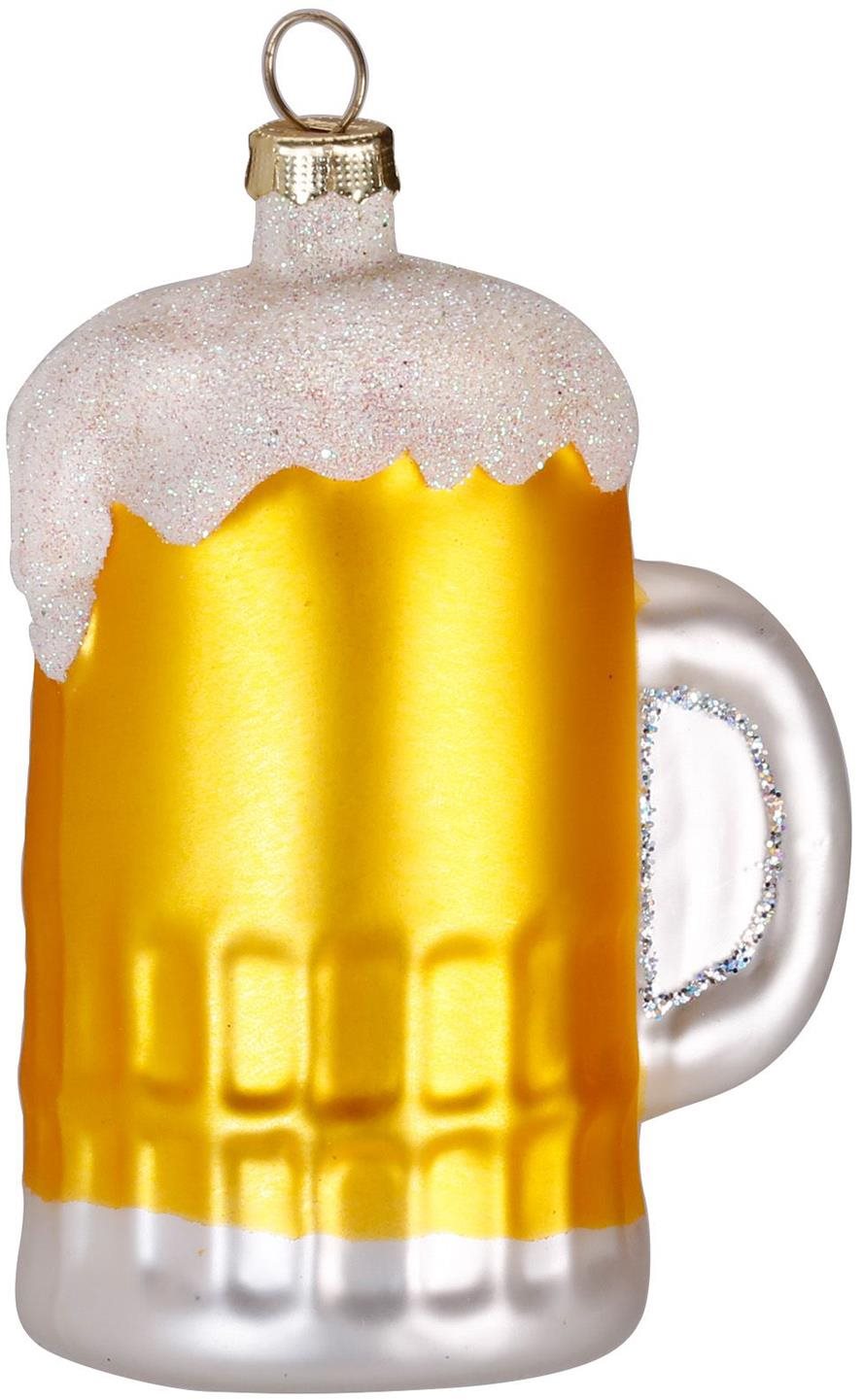 LAALU Vánoční ozdoby - půllitr piva, skleněný, 9 cm