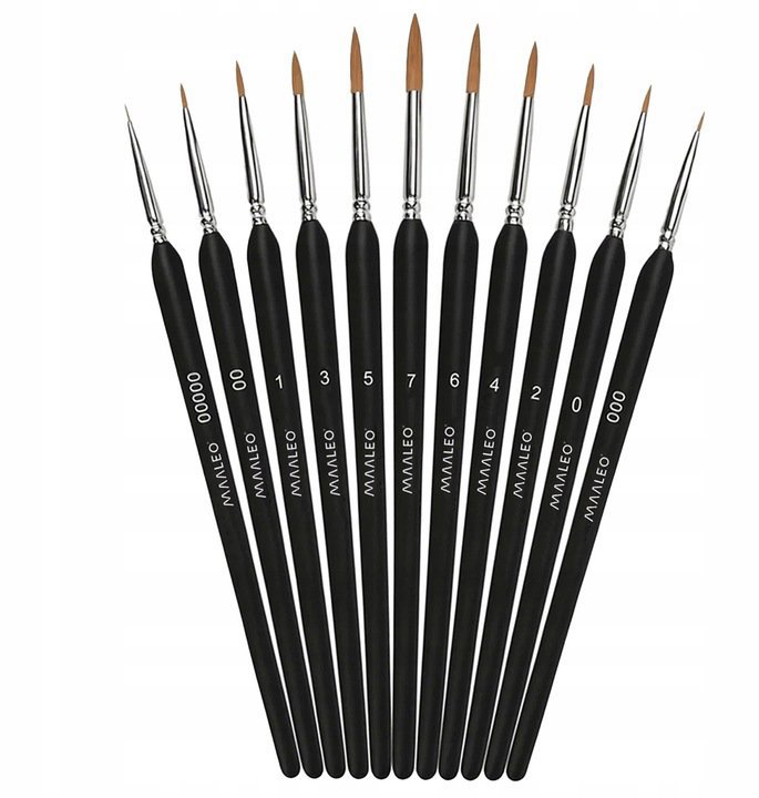 Maaleo přesné malířské štětce - sada 11 ks