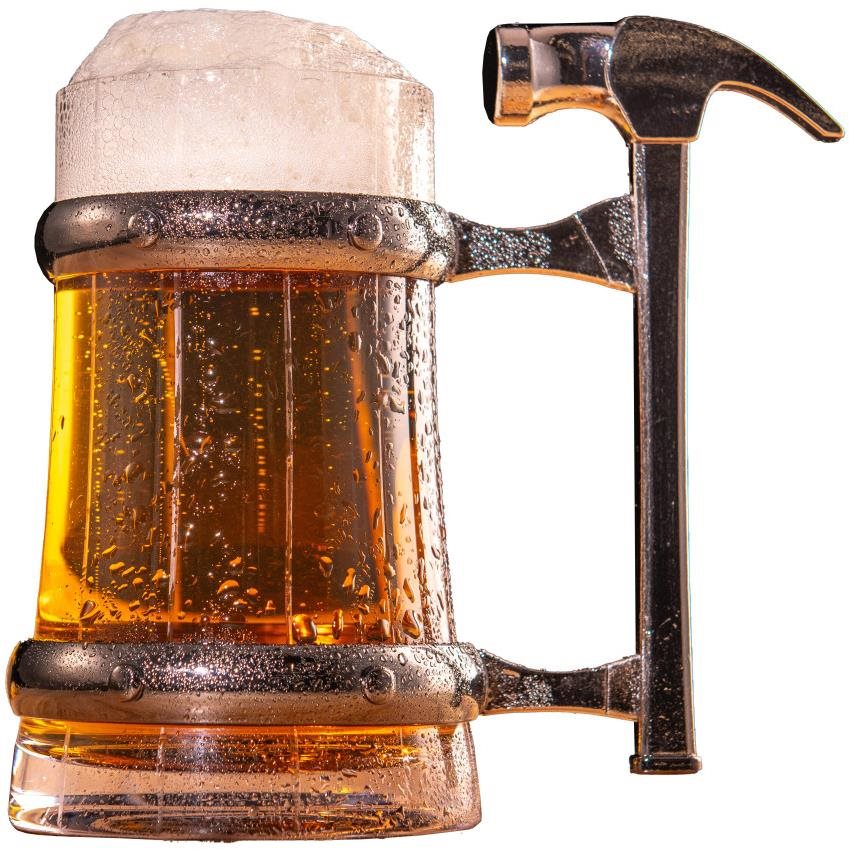 Manboxeo Pivní půllitr s kladivem 520 ml