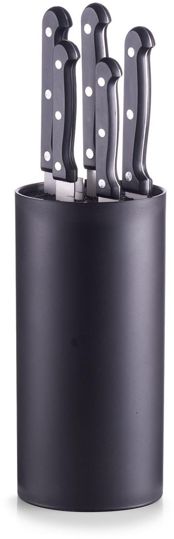 Zeller Blok s 5 noži, plastový, černý, 11 × 22 cm