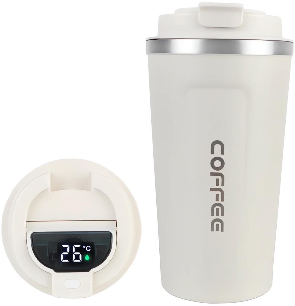 Pronett XJ5295 Termohrnek s teploměrem LCD, 380 ml bílý