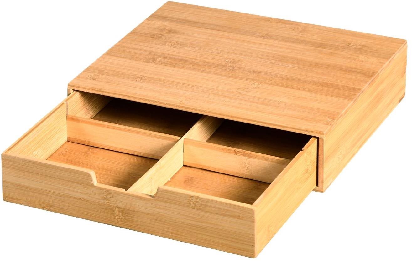 KESPER Organizér na čaje a kávové kapsle, 34 × 31 × 8 cm, bambus
