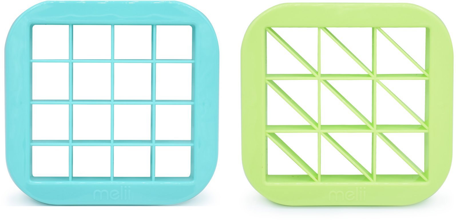 Melii Vykrajovač na sendviče 2 ks čtverec a trojúhelník modrý/zelený