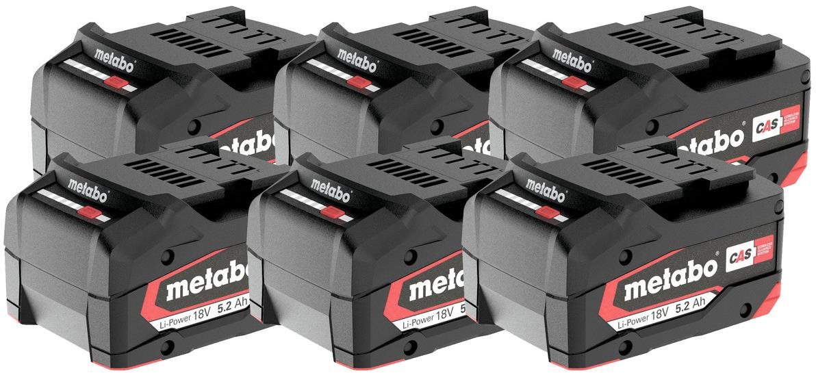 METABO Nabíjecí baterie pro aku nářadí Set Li-Power 6 × Li-Power Akkupack 18 V/5,2 Ah