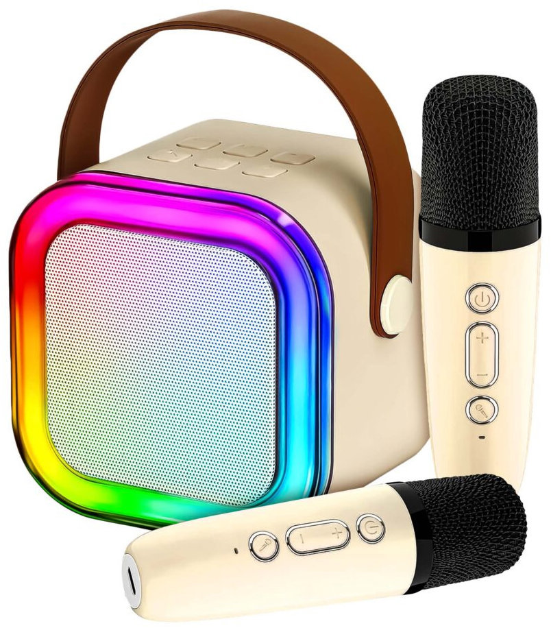 MG Sing Set Bluetooth karaoke mikrofony + reproduktor, béžový