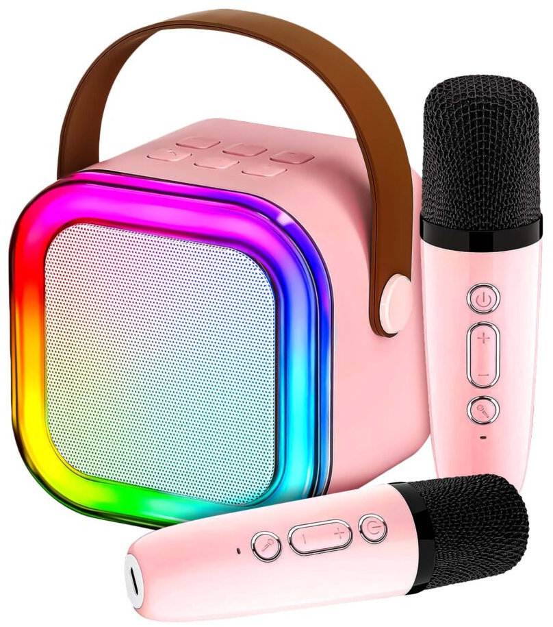 MG Sing Set Bluetooth karaoke mikrofony + reproduktor, růžový