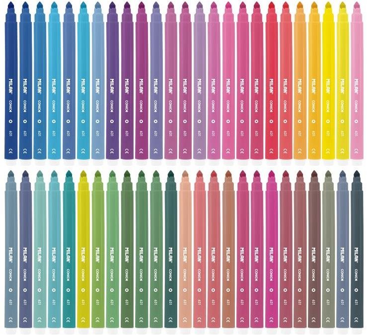 MILAN 06CT50 Conic Tip Fibrepen - sada 50 barev