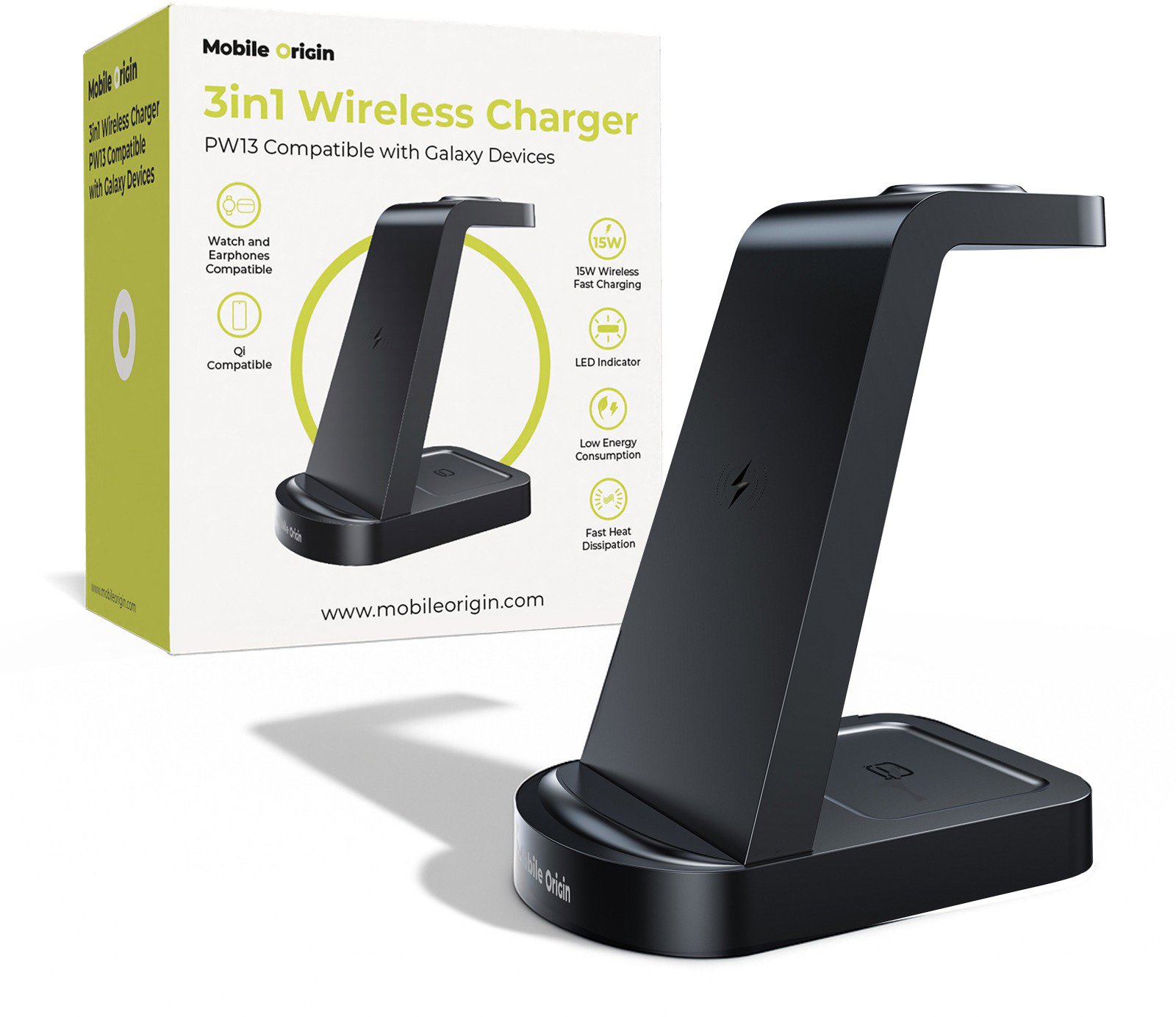 Mobile Origin 3in1 Wireless Charger PW13 Samsung Compatible