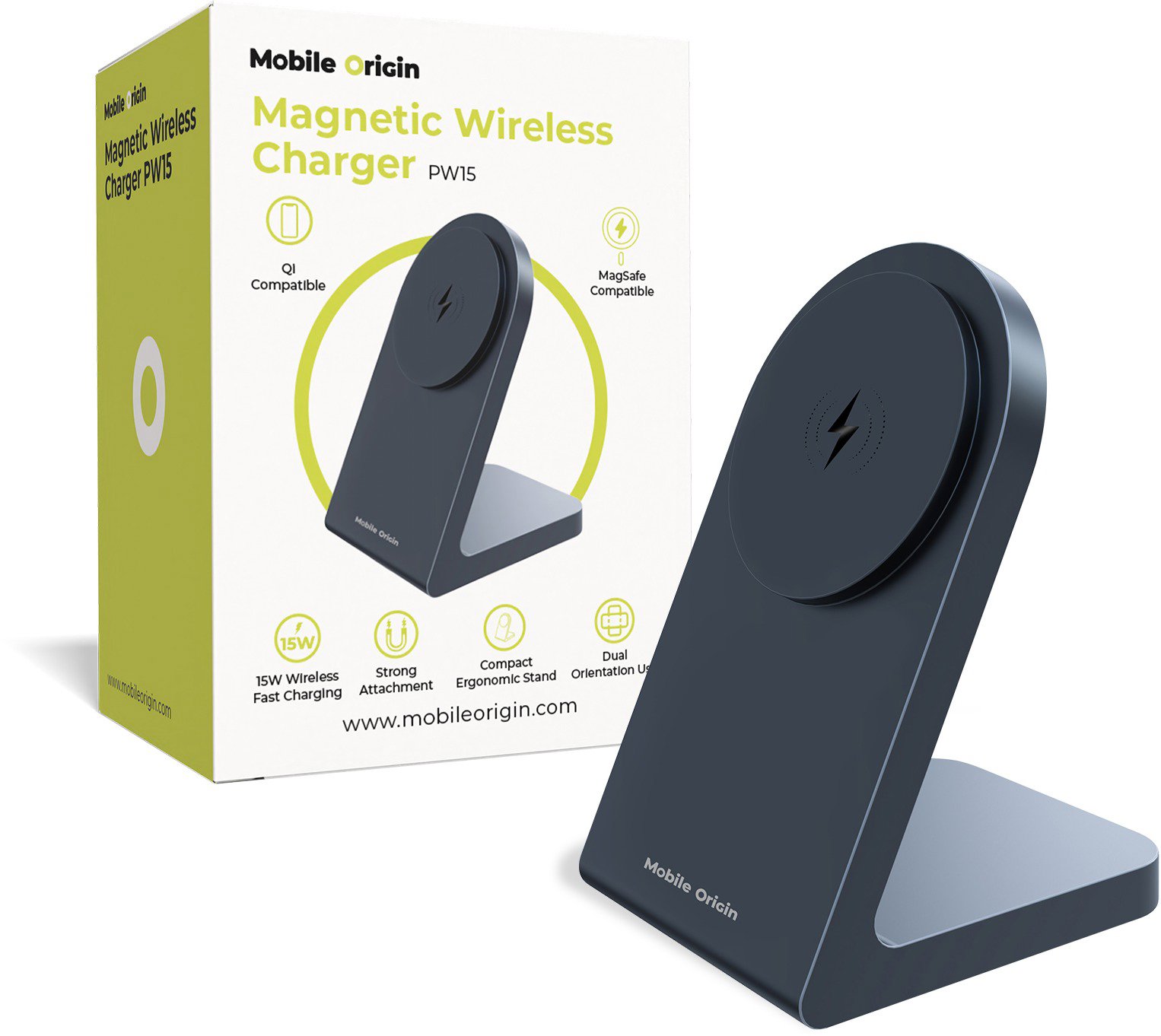 Mobile Origin Magnetic Wireless Charger PW15 MagSafe Compatible