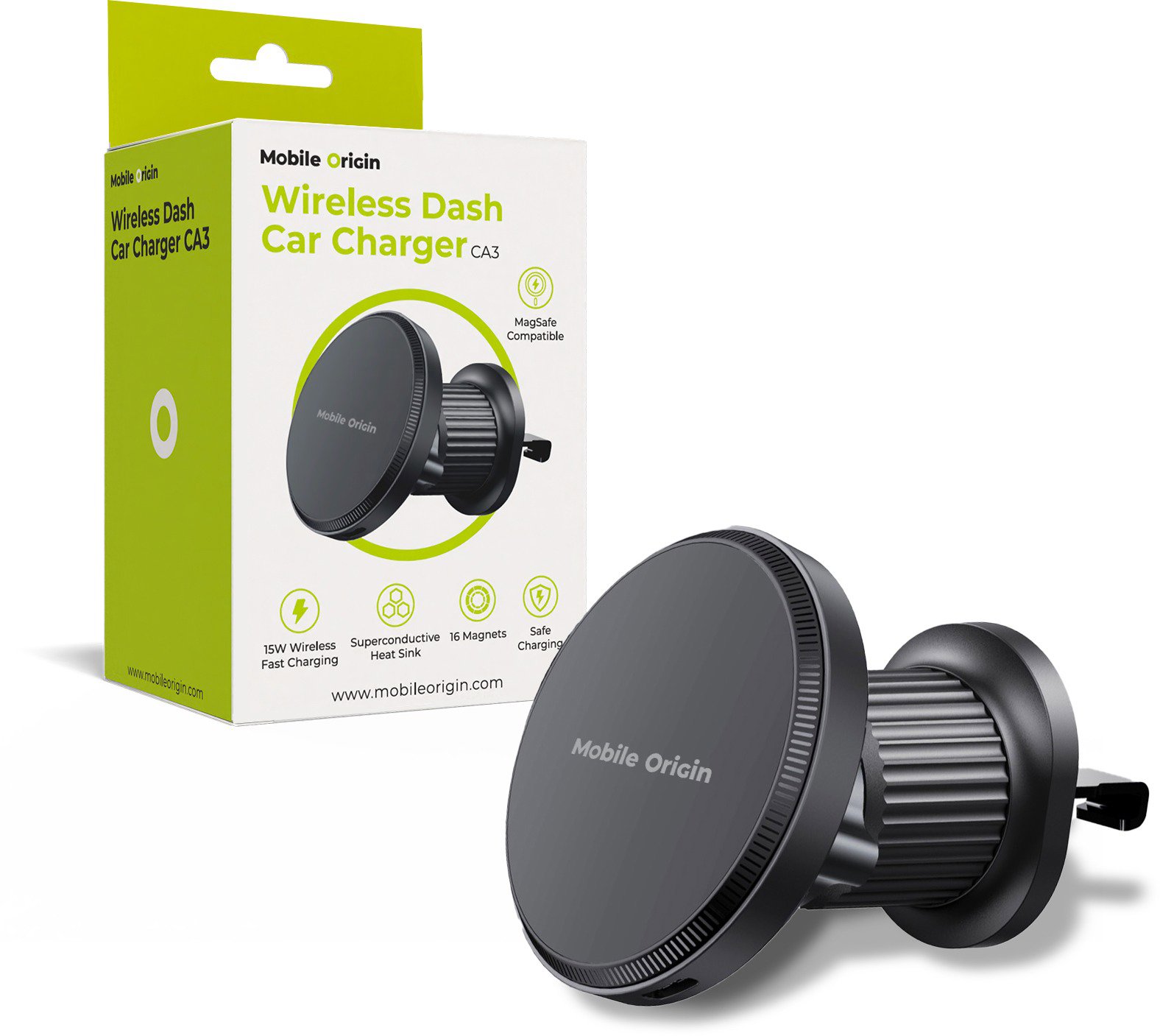 Mobile Origin Wireless Car Charger CA3 MagSafe Compatible